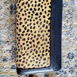 Covet by Stella & Dot Mercer Leopard Print Calf Hair Clutch Wallet